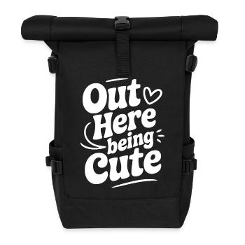 Hier draußen süß sein - Rolltop Rucksack - Schwarz - Vorne