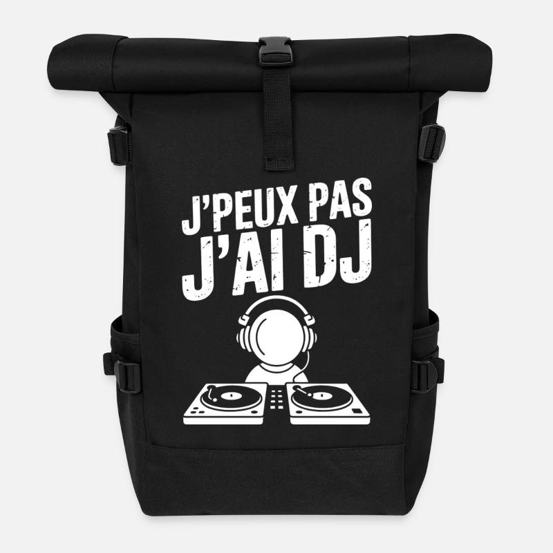 JE_PEUX_PAS_J-AI_DJ - Sac à dos roll top - noir