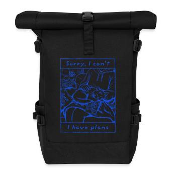 Sorry, I Have Plans Funny Cat Design for Introvert - Roll Top Backpack - black - Front