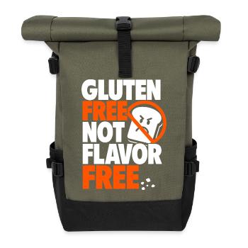 Gluten Free Not Flavor Free - Roll Top Backpack - olive/black - Front