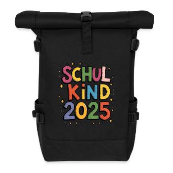 School Child Back to School Primary School Enrolment 2025 - Roll Top Backpack - black - Front