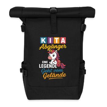 Unicorn Back to School Legend Graduate Back to School - Roll Top Backpack - black - Front