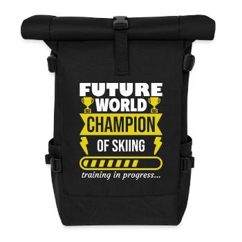 Zukünftiger Weltmeister im Skifahren,Sport - Rolltop Rucksack - Schwarz - Vorne