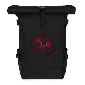 Handcuff heart - Roll Top Backpack - black - Front