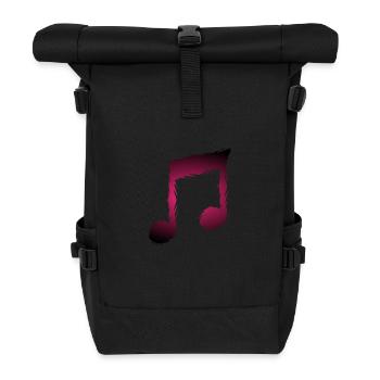 Note de musique musicale - Sac à dos roll top - noir - Devant