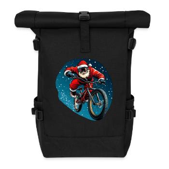 Downhiller Santa Claus / Downhill Bike - Roll Top Backpack - black - Front