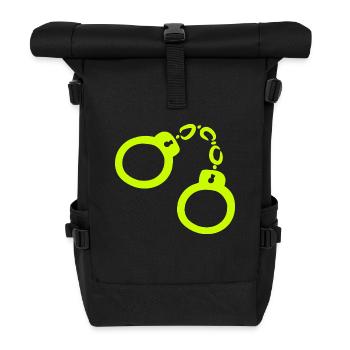 Handschellen Gelb - Rolltop Rucksack - Schwarz - Vorne