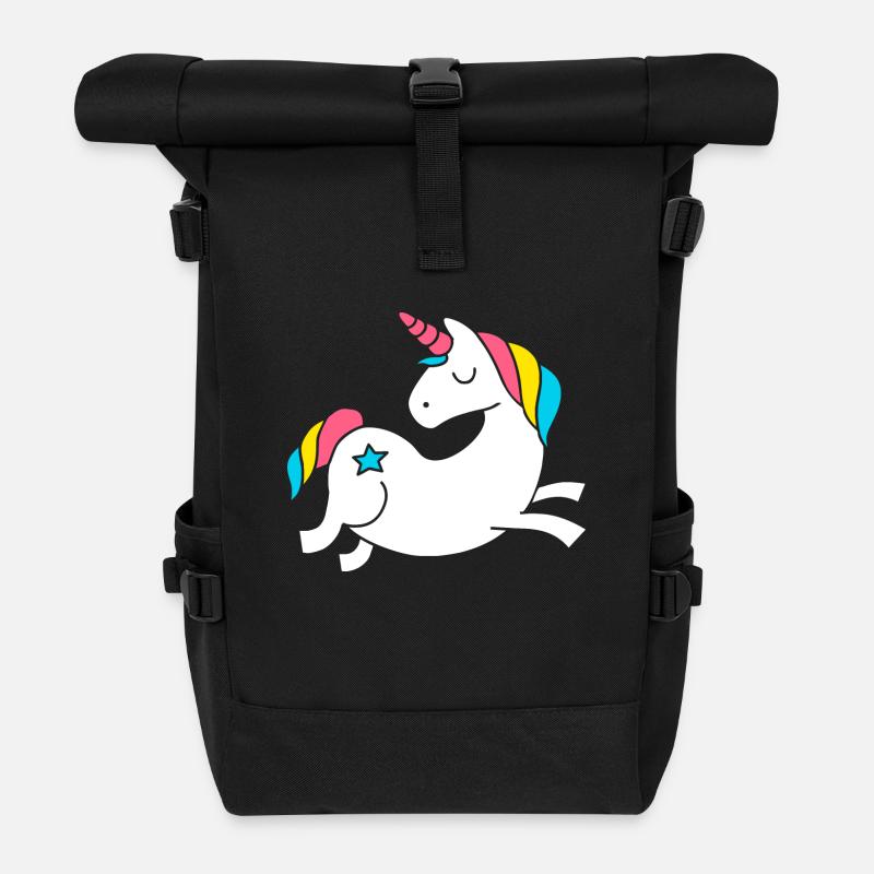 unicorn - Einhorn - Rolltop Rucksack - Schwarz