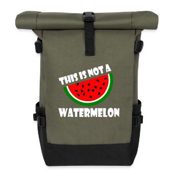 THIS IS NOT A WATERMELON - Rolltop Rucksack - Olive/Schwarz - Vorne
