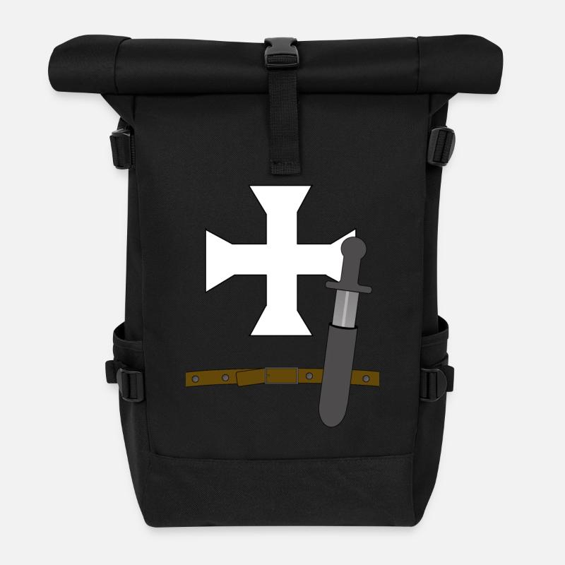 Kreuzritter - Rolltop Rucksack - Schwarz