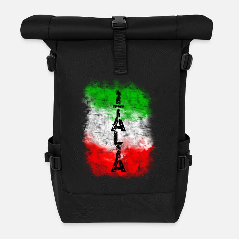 italia - Rolltop Rucksack - Schwarz