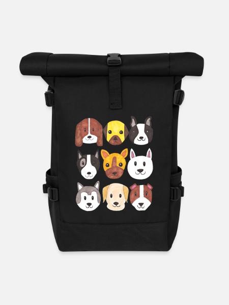 Hunde - Rolltop Rucksack - Schwarz