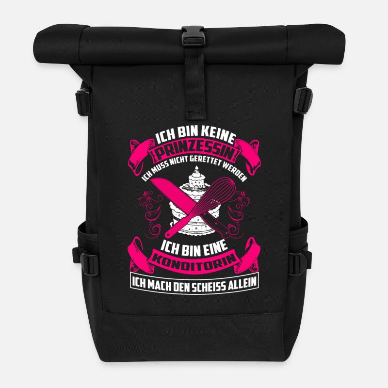 Konditorin - Prinzessin - Rolltop Rucksack - Schwarz