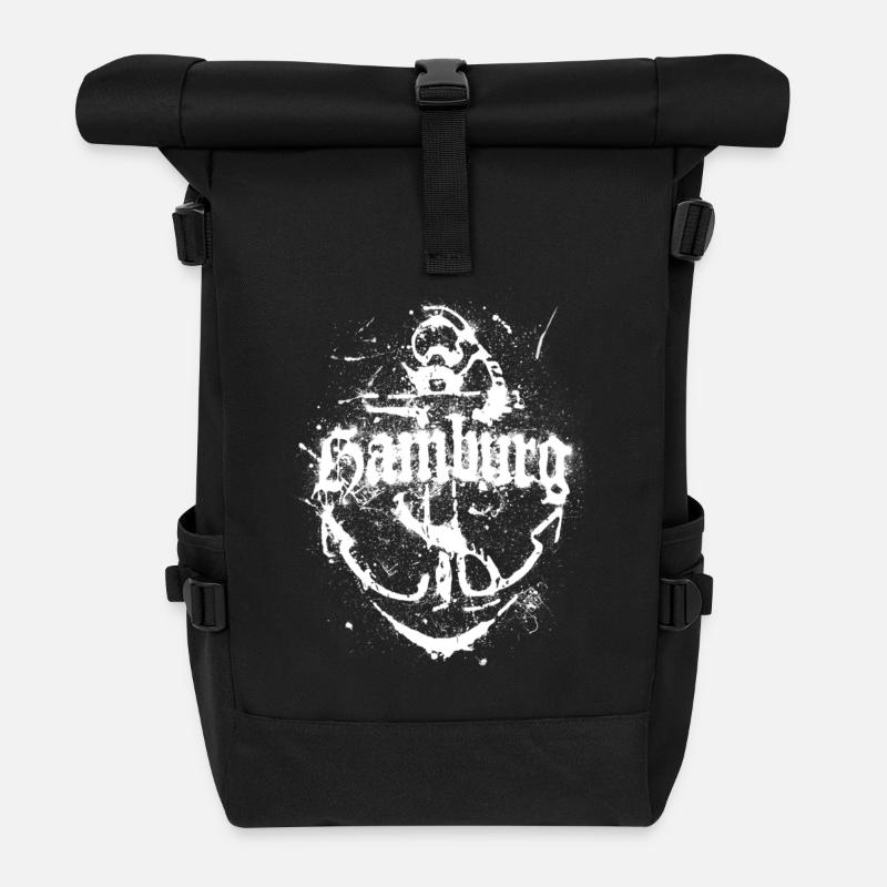 ANCHOR HAMBURG 1 - Roll Top Backpack - black