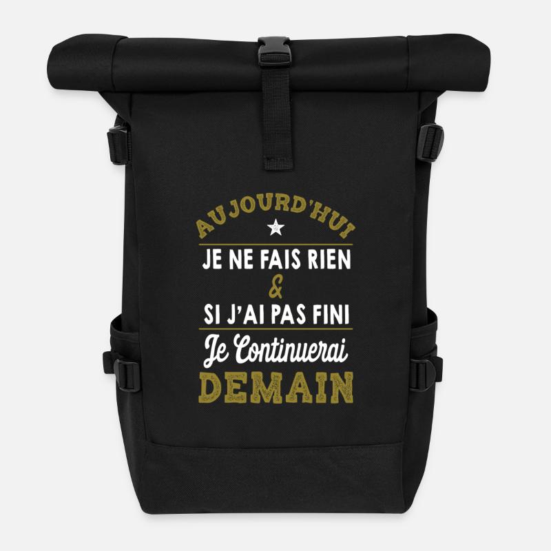 Je ne fais rien humour - Sac à dos roll top - noir