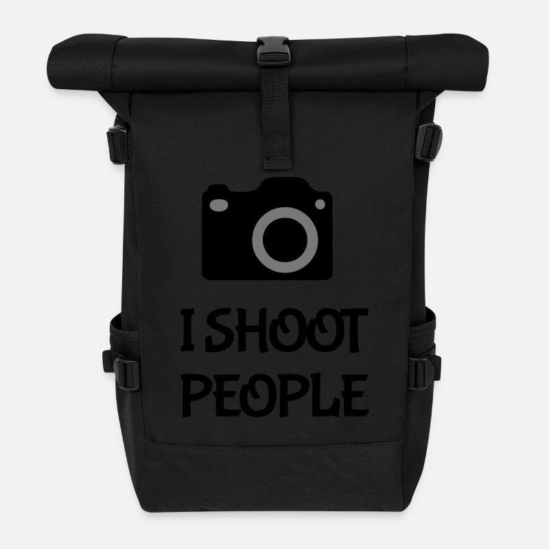Shoot People - Rolltop Rucksack - Schwarz