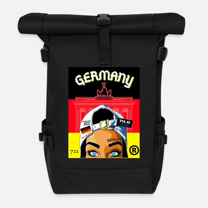 Germany 721 - Rolltop Rucksack - Schwarz