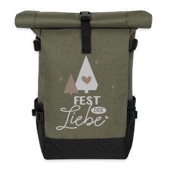 Fest der Liebe - Rolltop Rucksack - Olive/Schwarz - Vorne