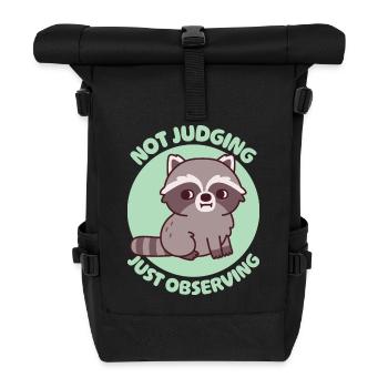 Œil latéral mignon de raton laveur Ne pas juger Juste observer - Sac à dos roll top - noir - Devant