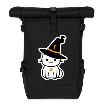 Chat sorcière d'halloween - Sac à dos roll top - noir - Devant