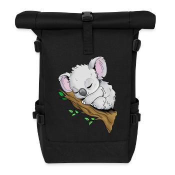 Schlafendes Koala - Rolltop Rucksack - Schwarz - Vorne