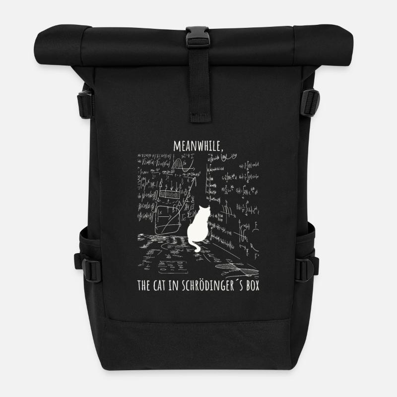 Schrödingers Katze Nerd Humor Physik Design - Rolltop Rucksack - Schwarz