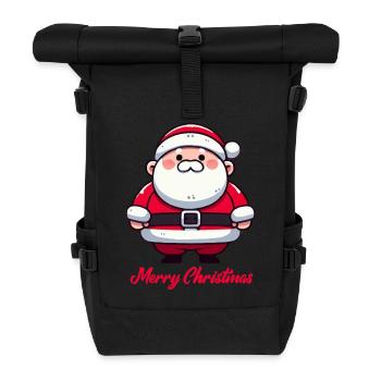 Weihnachtsmann Cartoon - Rolltop Rucksack - Schwarz - Vorne