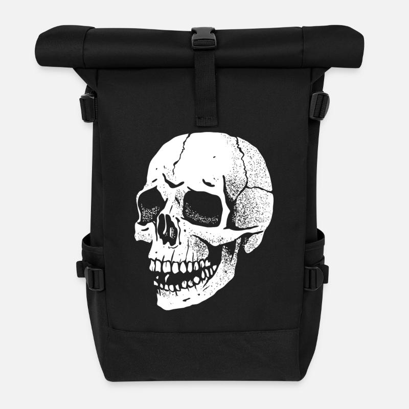 Schädel - Rolltop Rucksack - Schwarz