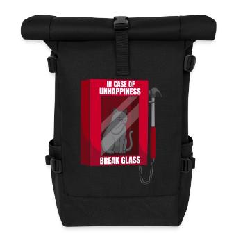 In case of unhappiness gift cat - Roll Top Backpack - black - Front