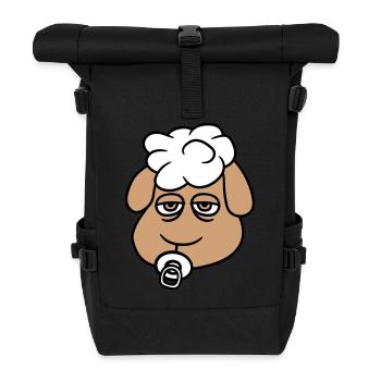 Schaf Baby Kleinkind Gesicht Schnuller Kind Kopf - Rolltop Rucksack - Schwarz - Vorne