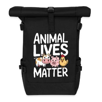Vegetarian Vegan Veggie Vegetarian - Roll Top Backpack - black - Front