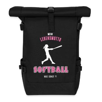 Softball Softballerin Baseball Spielerin - Rolltop Rucksack - Schwarz - Vorne
