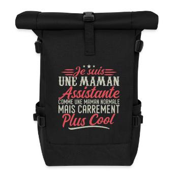 I'm an Assistant Mom, downright cool - Roll Top Backpack - black - Front