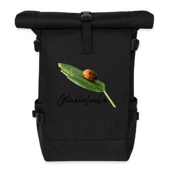 Glückskäferchen Marienkäfer Glücksbringer - Rolltop Rucksack - Schwarz - Vorne