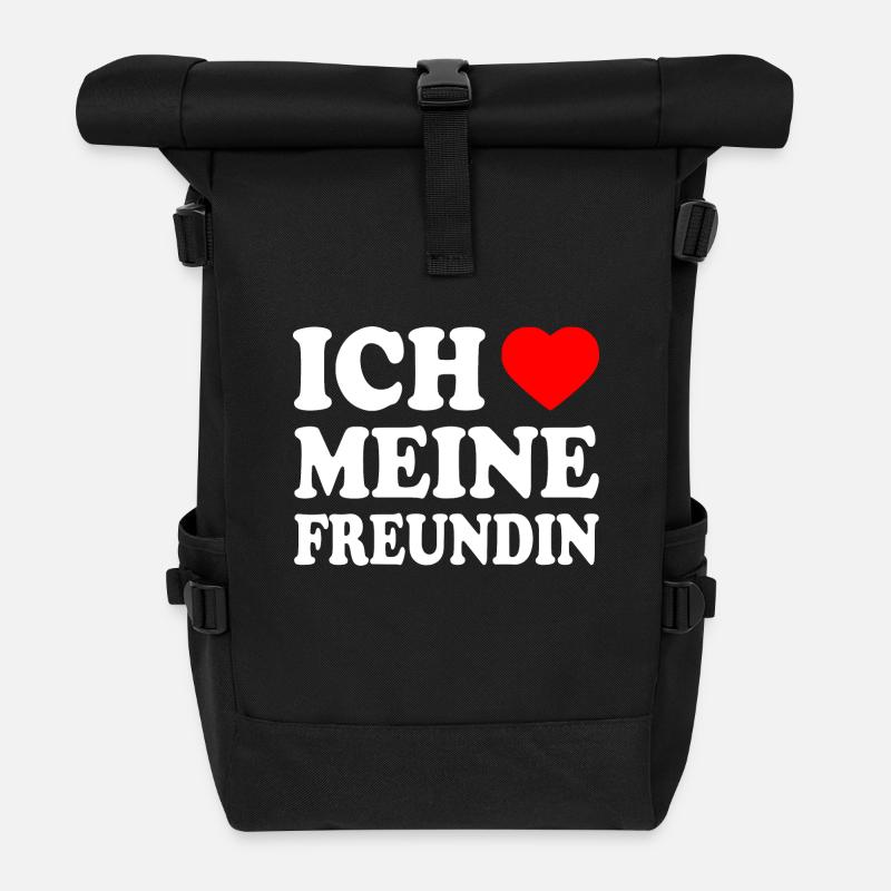 Ich liebe meine freundin - Rolltop Rucksack - Schwarz