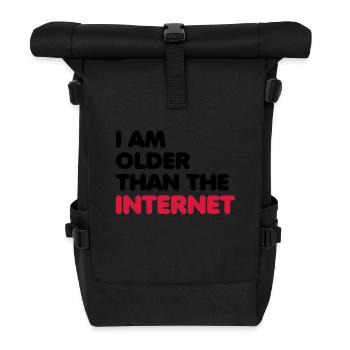 I am older than the internet - Roll Top Backpack - black - Front