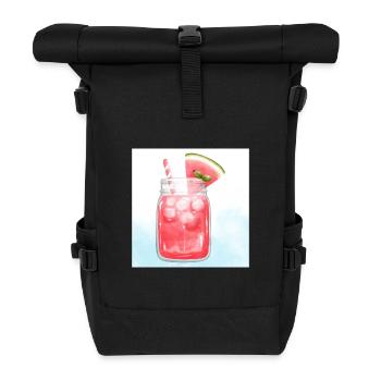 Refreshing Watermelon Cocktail Art - Roll Top Backpack - black - Front