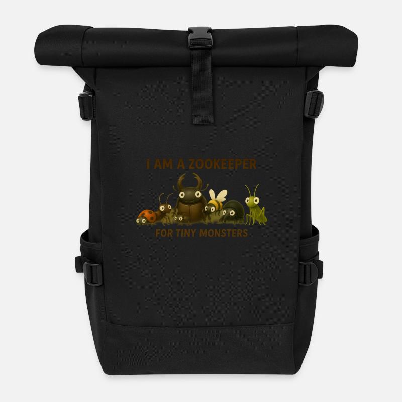I am a zookeeper – for tiny monsters - Rolltop Rucksack - Schwarz