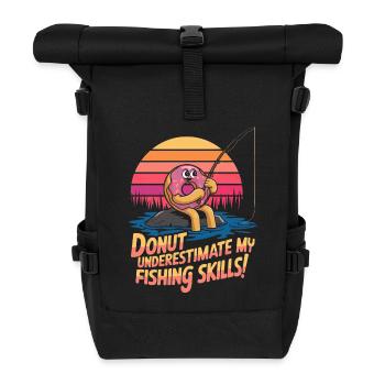 Fishing and donuts - Roll Top Backpack - black - Front