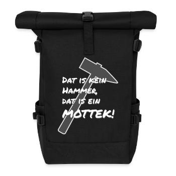 Ruhrpott Dialekt mottek Hammer - Rolltop Rucksack - Schwarz - Vorne