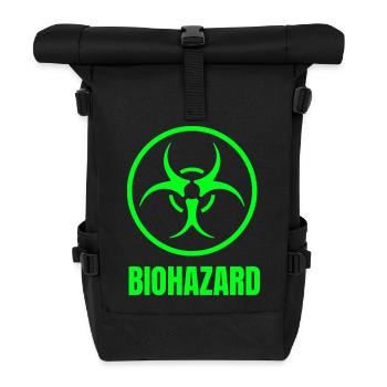Biohazard Nerd Lehrer Gamer Geschenk T-Shirt - Rolltop Rucksack - Schwarz - Vorne