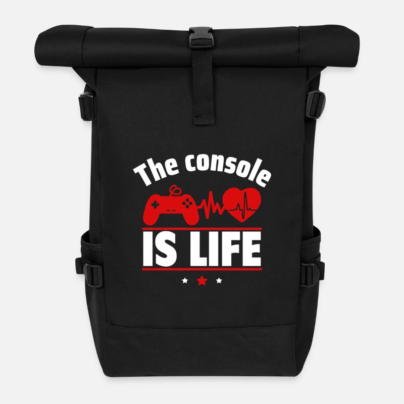 La console, c’est la vie - Sac à dos roll top - noir