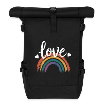 Love & Rainbow | LGBT Pride - Roll Top Backpack - black - Front