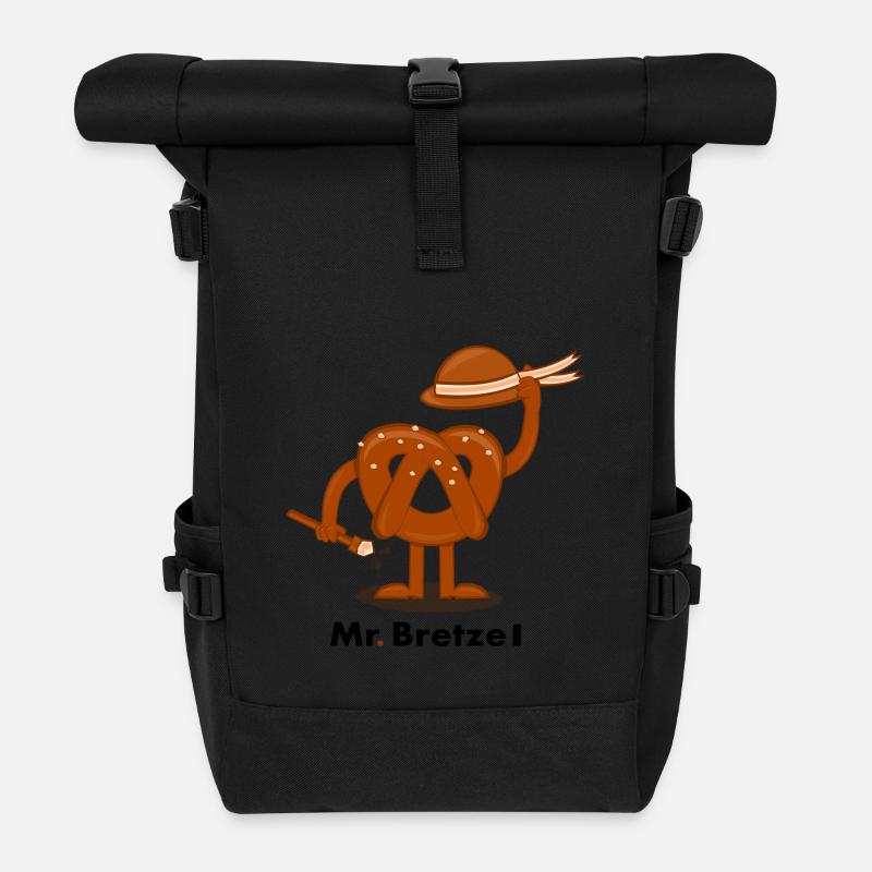 Herr Pretzel - Rolltop Rucksack - Schwarz