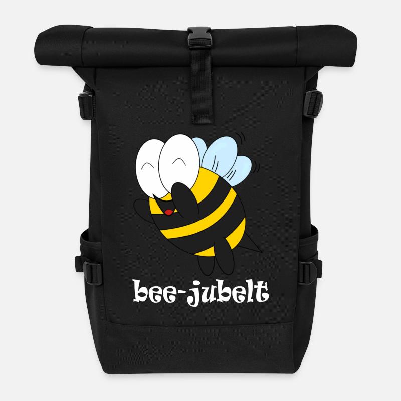 bee jubelt - Rolltop Rucksack - Schwarz