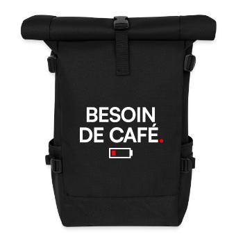COFFEE NEED | Coffee Humor - Roll Top Backpack - black - Front