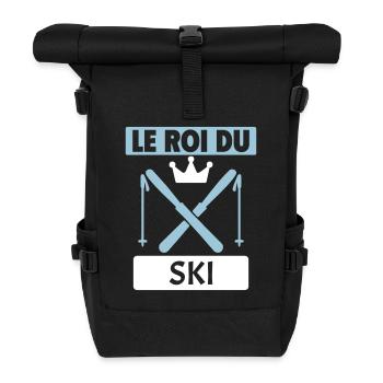 Le roi du ski Skieur Montagne Sports d'hiver Noël - Sac à dos roll top - noir - Devant