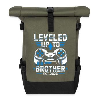 Zum großen Bruder 2025 aufgestiegen - Rolltop Rucksack - Olive/Schwarz - Vorne
