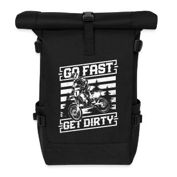 Roulez vite, salissez - Motocross Saying - Sac à dos roll top - noir - Devant