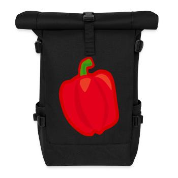 paprika piment chili végétarien veggie agrumes - Sac à dos roll top - noir - Devant